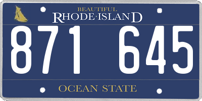 RI license plate 871645