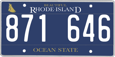 RI license plate 871646