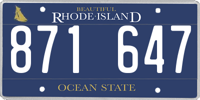 RI license plate 871647