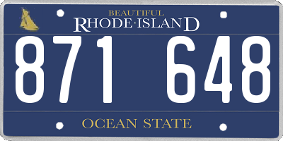 RI license plate 871648