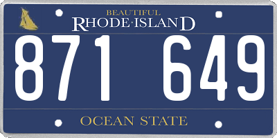 RI license plate 871649