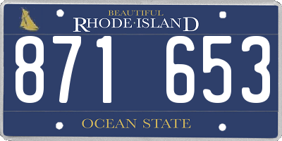 RI license plate 871653