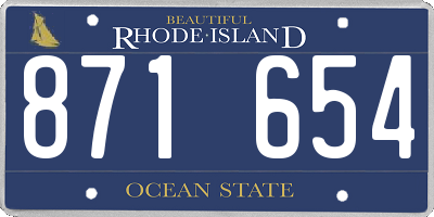 RI license plate 871654