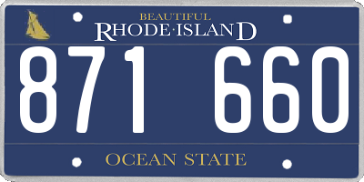 RI license plate 871660