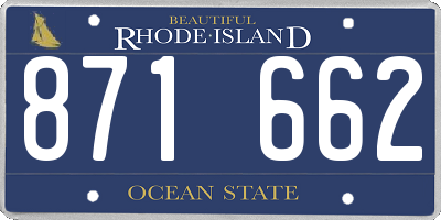 RI license plate 871662
