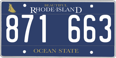 RI license plate 871663