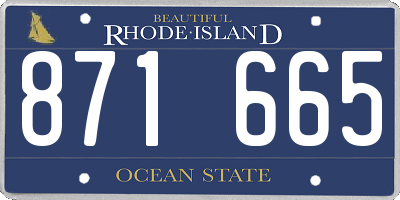 RI license plate 871665