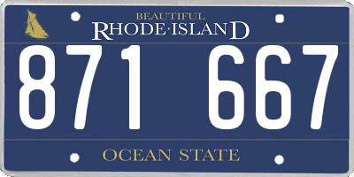 RI license plate 871667