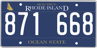 RI license plate 871668