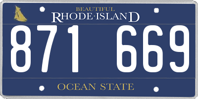 RI license plate 871669