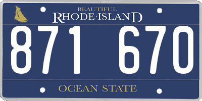 RI license plate 871670