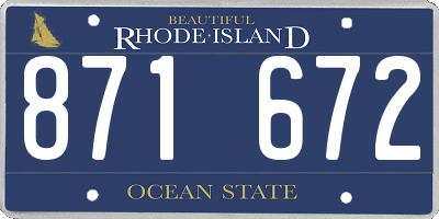 RI license plate 871672