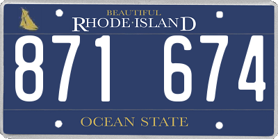 RI license plate 871674