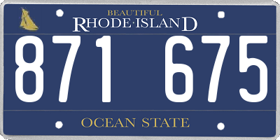RI license plate 871675