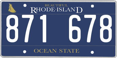 RI license plate 871678