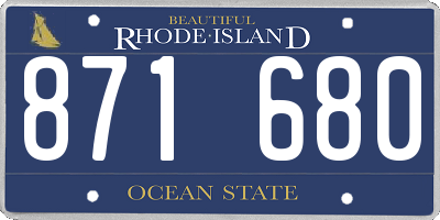 RI license plate 871680