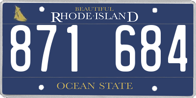 RI license plate 871684