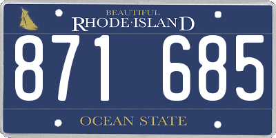 RI license plate 871685