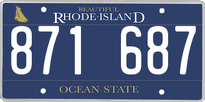 RI license plate 871687