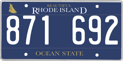 RI license plate 871692