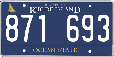 RI license plate 871693