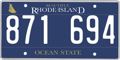 RI license plate 871694