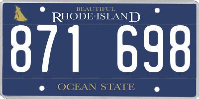 RI license plate 871698