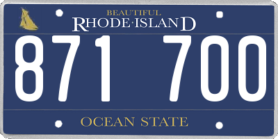RI license plate 871700