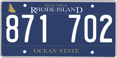 RI license plate 871702