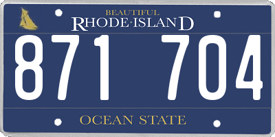 RI license plate 871704
