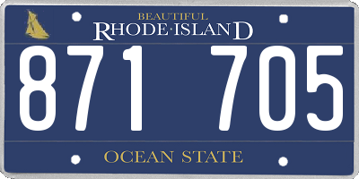 RI license plate 871705