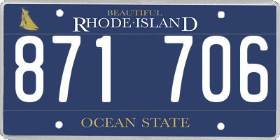 RI license plate 871706
