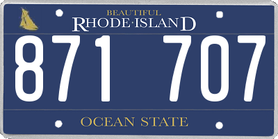 RI license plate 871707