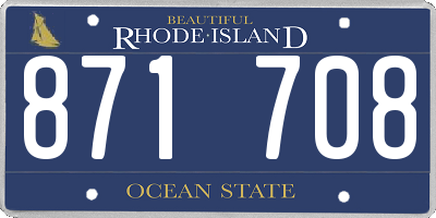 RI license plate 871708