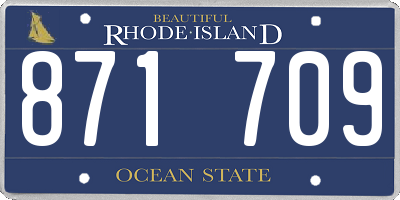 RI license plate 871709