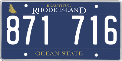 RI license plate 871716