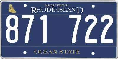 RI license plate 871722