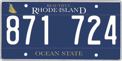 RI license plate 871724