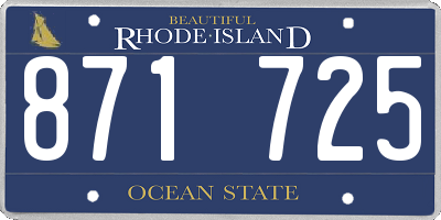 RI license plate 871725