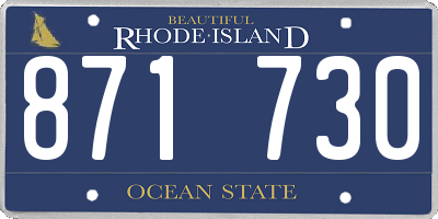 RI license plate 871730