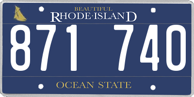 RI license plate 871740