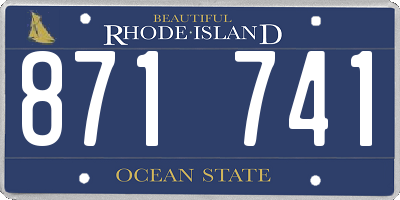 RI license plate 871741
