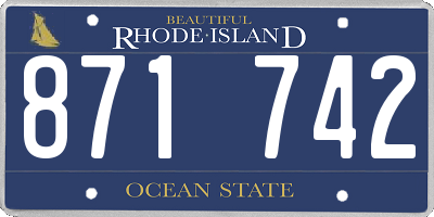 RI license plate 871742