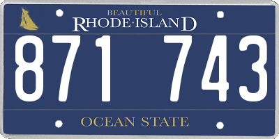 RI license plate 871743