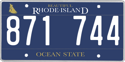 RI license plate 871744