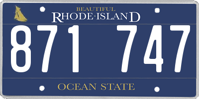 RI license plate 871747