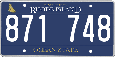RI license plate 871748