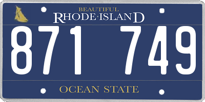 RI license plate 871749