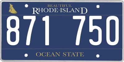 RI license plate 871750