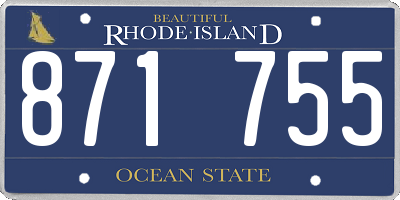 RI license plate 871755